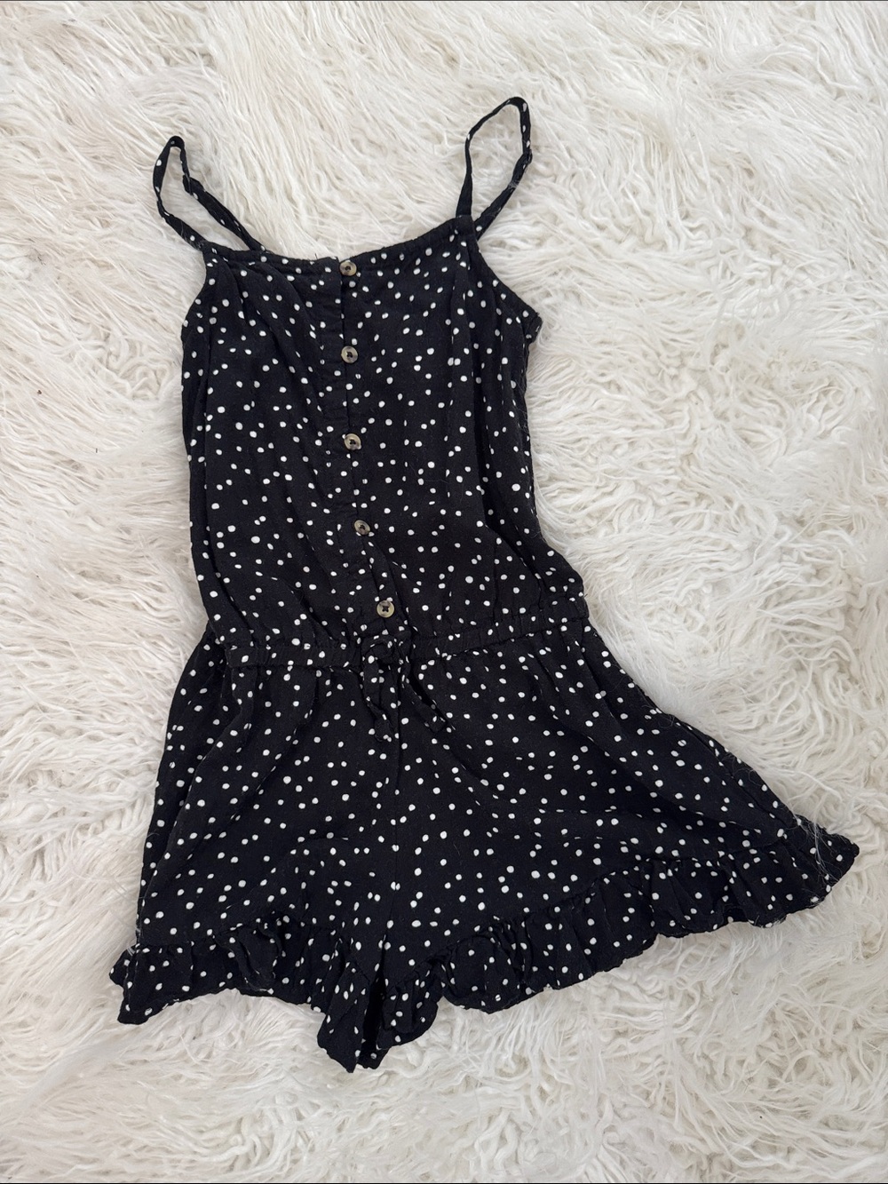 Cat & Jack Black and White Polka Dot Girls' Romper
